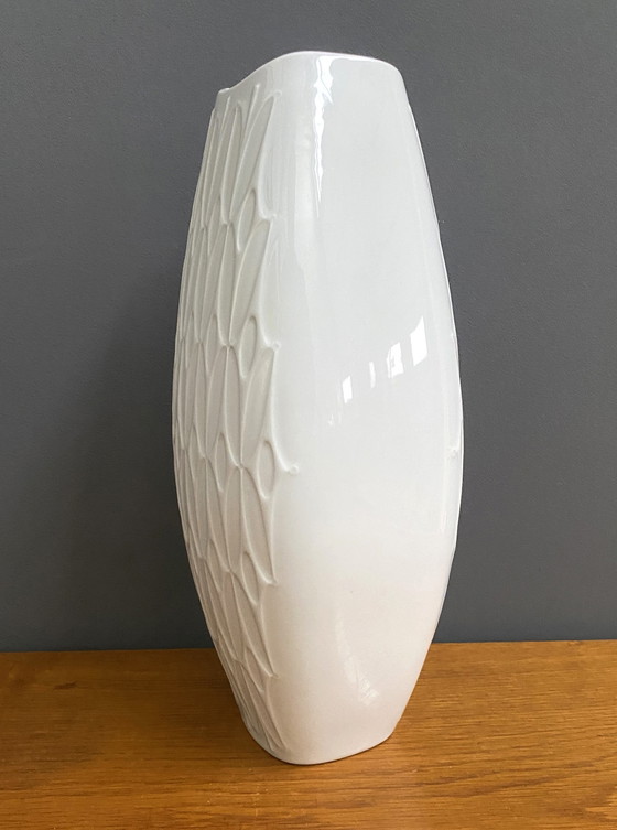 Image 1 of Grand vase vintage en céramique blanche par Alka Kunst Bavaria