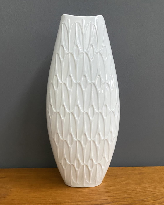 Image 1 of Grand vase vintage en céramique blanche par Alka Kunst Bavaria