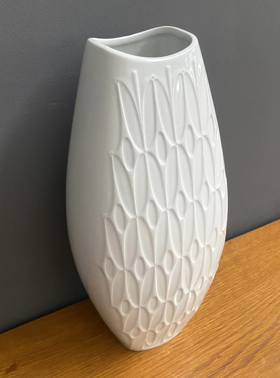 Image 1 of Grand vase vintage en céramique blanche par Alka Kunst Bavaria