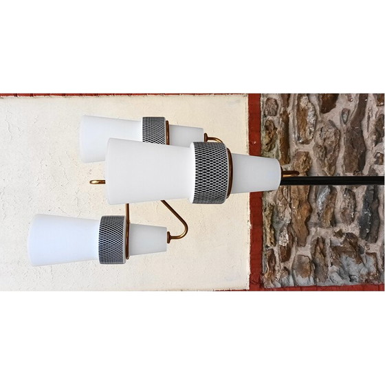 Image 1 of Lampadaire vintage en laiton doré à 3 lumières pour La Maison Arlus, 1950