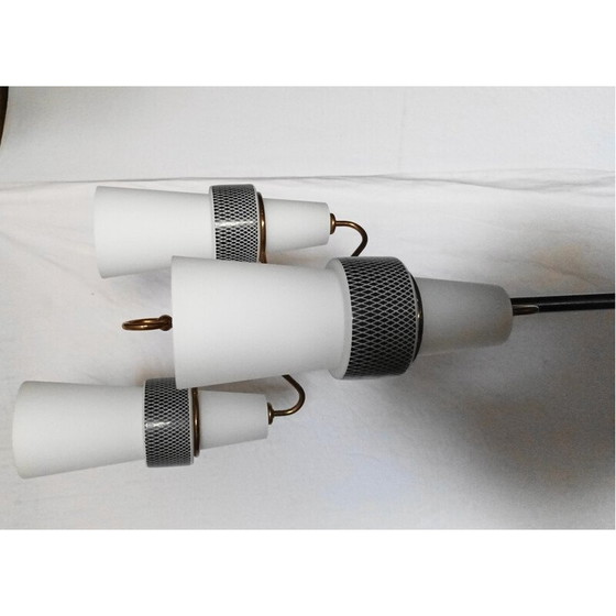 Image 1 of Lampadaire vintage en laiton doré à 3 lumières pour La Maison Arlus, 1950