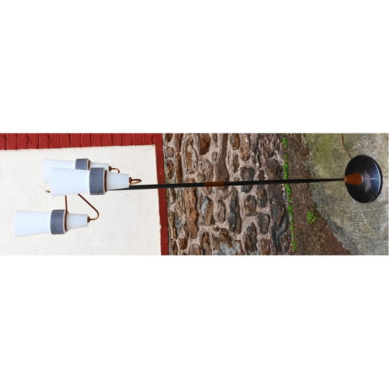 Image 1 of Lampadaire vintage en laiton doré à 3 lumières pour La Maison Arlus, 1950