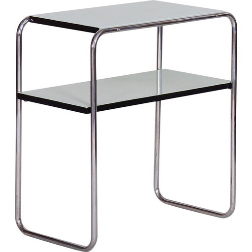 Table d'appoint vintage en acier chromé et plaqué par Marcel Breuer pour Thonet, Allemagne 1930