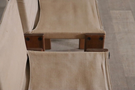 Image 1 of Ensemble de 4 chaises de salle à manger Monk par Afra et Tobia Scarpa pour Molteni Italie 1974