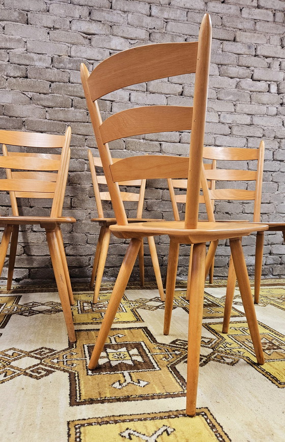 Image 1 of Lot De 8 Chaises Bistrot Vintage Année 1960