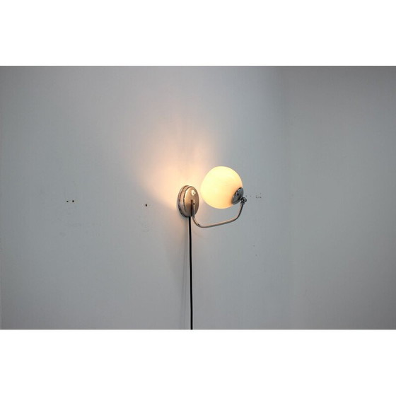 Image 1 of Lampe vintage en acier et verre, Tchécoslovaquie 1930