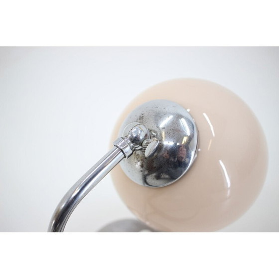 Image 1 of Lampe vintage en acier et verre, Tchécoslovaquie 1930