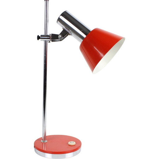 Lampe de table vintage en métal et chrome, Allemagne 1970