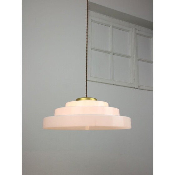 Image 1 of Lampe suspendue vintage Cascade en laiton et plexiglas