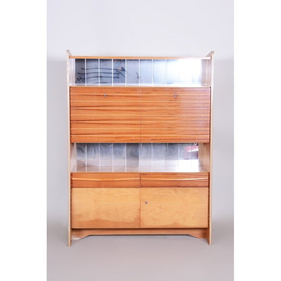 Image 1 of Bibliothèque vintage en hêtre et acajou, tchèque 1950