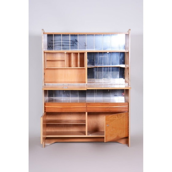 Image 1 of Bibliothèque vintage en hêtre et acajou, tchèque 1950