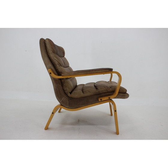 Image 1 of Fauteuil vintage en cuir "Contino" par Yngve Ekström, Suède 1970