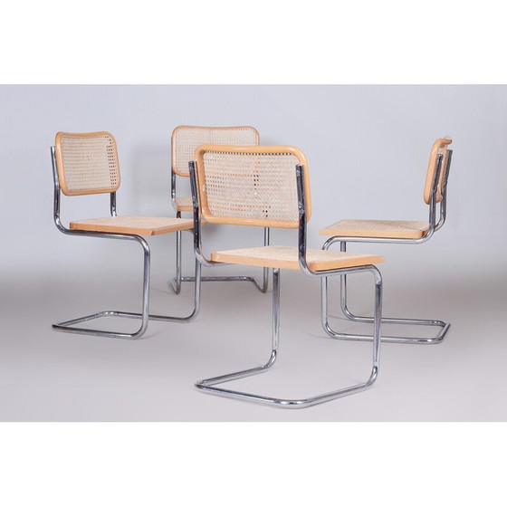 Image 1 of Ensemble de 4 chaises Bauhaus vintage, Italie années 1960