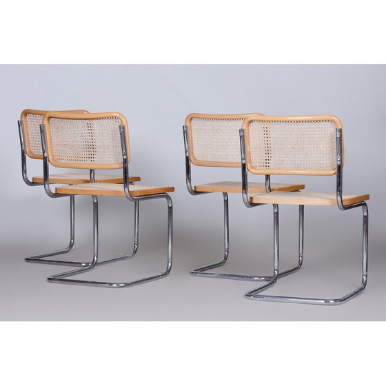 Image 1 of Ensemble de 4 chaises Bauhaus vintage, Italie années 1960