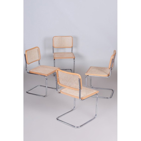 Image 1 of Ensemble de 4 chaises Bauhaus vintage, Italie années 1960