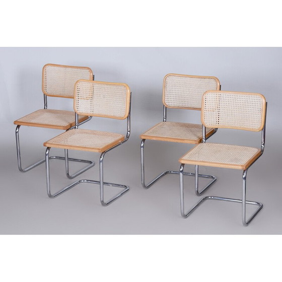 Image 1 of Ensemble de 4 chaises Bauhaus vintage, Italie années 1960