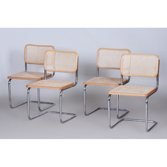 Image 1 of Ensemble de 4 chaises Bauhaus vintage, Italie années 1960