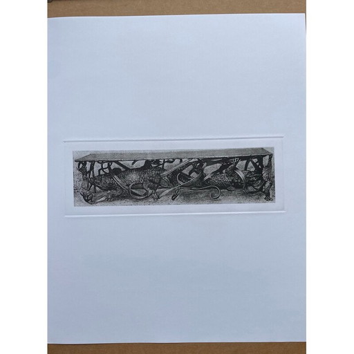 Impression vintage représentant un célèbre banc de crocodile par Claude Lalanne