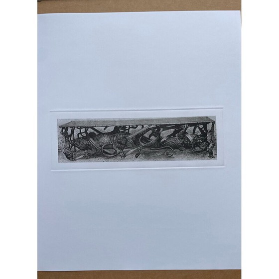 Image 1 of Impression vintage représentant un célèbre banc de crocodile par Claude Lalanne