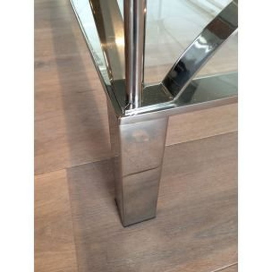 Image 1 of Table basse vintage en verre et chrome, 1960