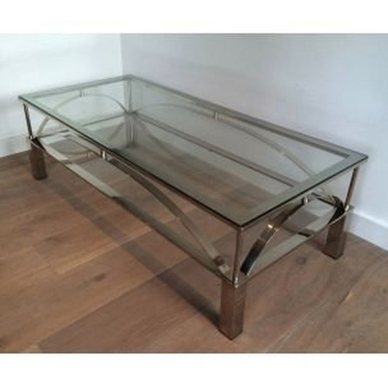 Image 1 of Table basse vintage en verre et chrome, 1960