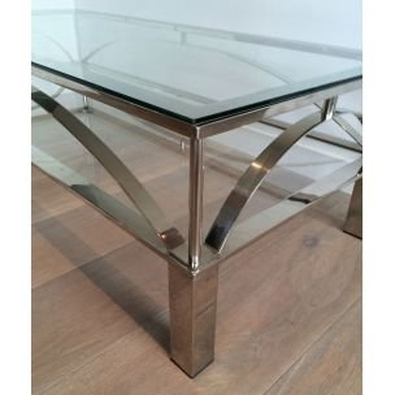 Image 1 of Table basse vintage en verre et chrome, 1960