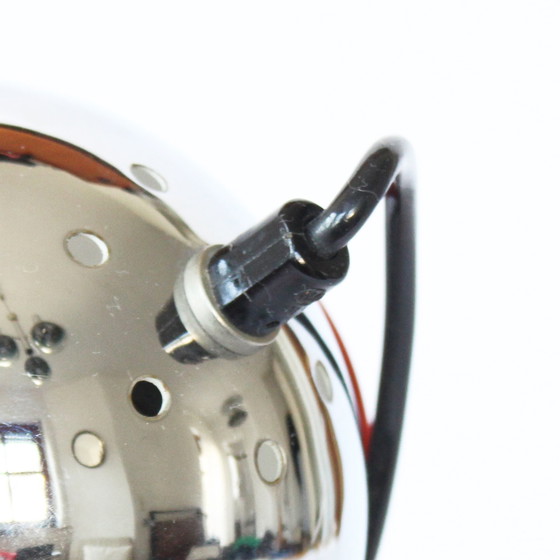 Image 1 of Lampe sphérique à globe oculaire de l'ère spatiale, rouge 70S Vintage