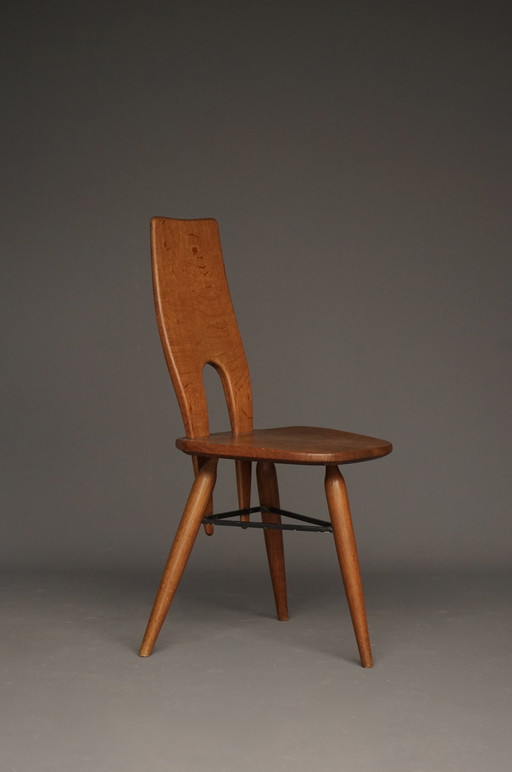 Chaise d'appoint en chêne italien, 1950S