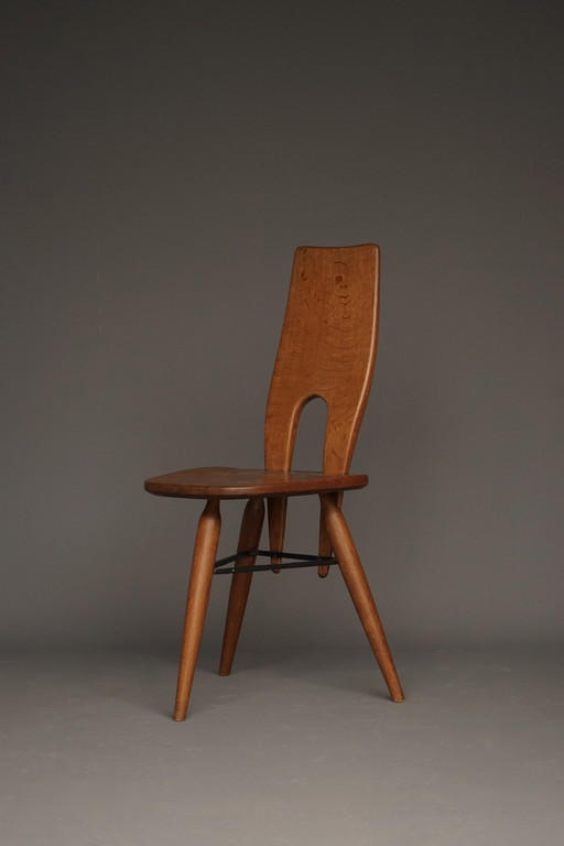 Chaise d'appoint en chêne italien, 1950S