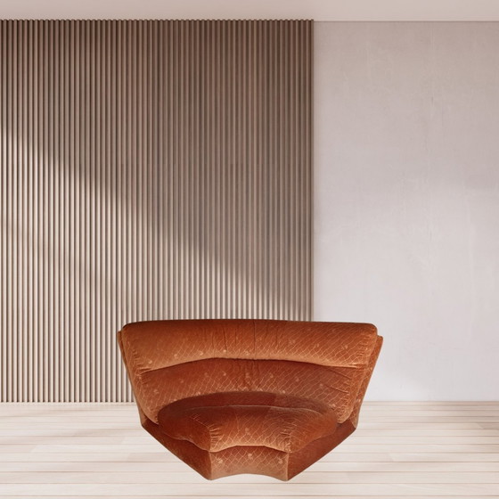 Image 1 of 4/7 Chauffeuse Orange Ligne Roset Pr M. Ducaroy Mod. Albany, Design Épo. Vintage