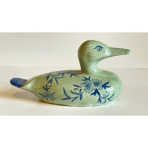 Image 1 of Canard vintage en céramique craquelée