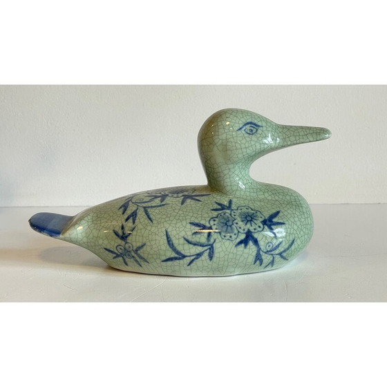 Image 1 of Canard vintage en céramique craquelée
