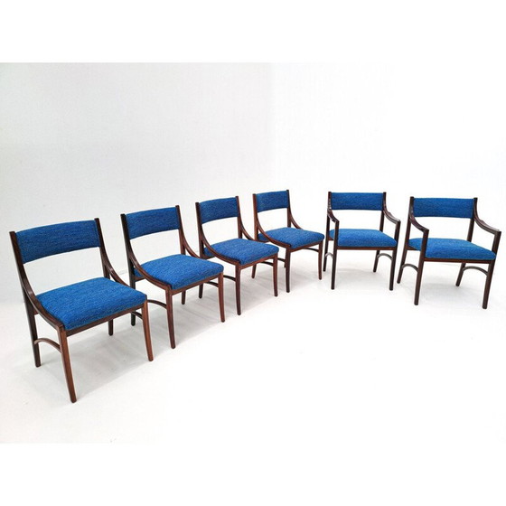 Image 1 of Ensemble Mid Century de 4 chaises et 2 fauteuils modèle 110 par Ico Parisi, Italie années 1960