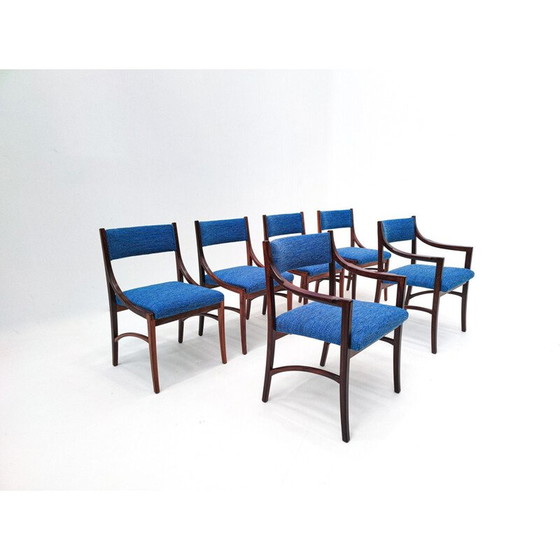 Image 1 of Ensemble Mid Century de 4 chaises et 2 fauteuils modèle 110 par Ico Parisi, Italie années 1960