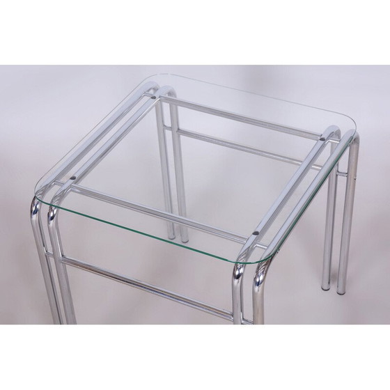 Image 1 of Ensemble de salon vintage en verre et chrome, Slovaquie 1970