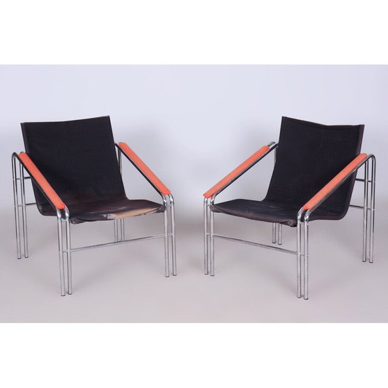 Image 1 of Ensemble de salon vintage en verre et chrome, Slovaquie 1970