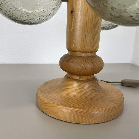 Image 1 of Grande lampe de table sculpturale organique en bois de pin par Temde Lights, Allemagne, années 1970