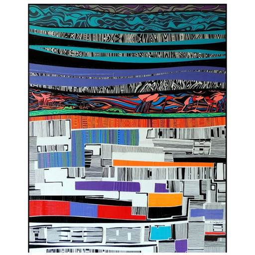 Acrylique sur toile vintage "Les Champs de Keukenhoff" par Alain Carpentier