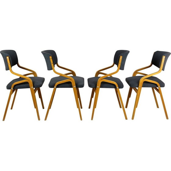 Image 1 of Ensemble de 4 chaises vintage de Drevopodnik Holesov, 1970