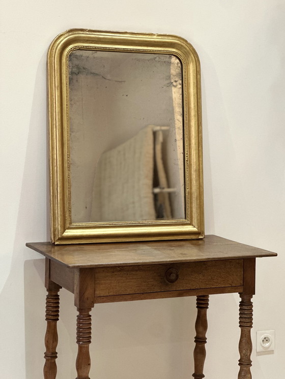 Image 1 of Miroir Ancien Louis Philippe Doré Antique Français 19E