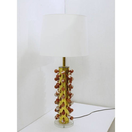 Image 1 of Lampe de table vintage en marbre et laiton, Italie