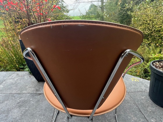 Image 1 of Arrben Italy Chaise de salle à manger Linda, 2X couleur chrome et cognac