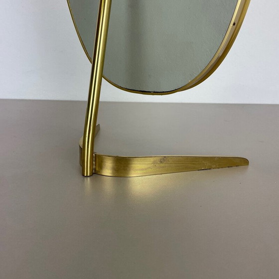 Image 1 of Miroir de table vintage en laiton par Vereinigte Werkstätten Munich, Allemagne années 1950