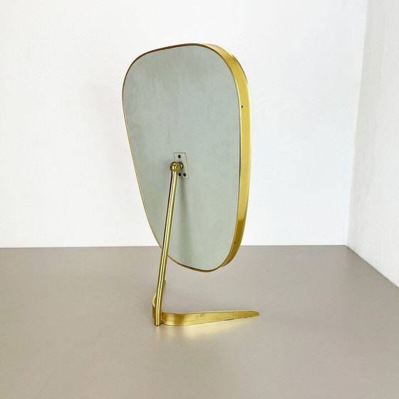 Image 1 of Miroir de table vintage en laiton par Vereinigte Werkstätten Munich, Allemagne années 1950