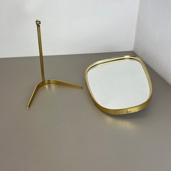 Image 1 of Miroir de table vintage en laiton par Vereinigte Werkstätten Munich, Allemagne années 1950