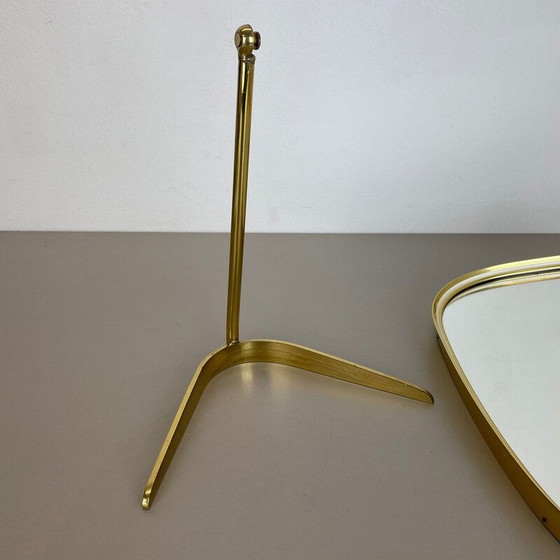 Image 1 of Miroir de table vintage en laiton par Vereinigte Werkstätten Munich, Allemagne années 1950