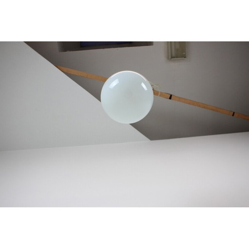 Lampe suspendue vintage en verre, gaz, laiton et plastique, Tchécoslovaquie, années 1970