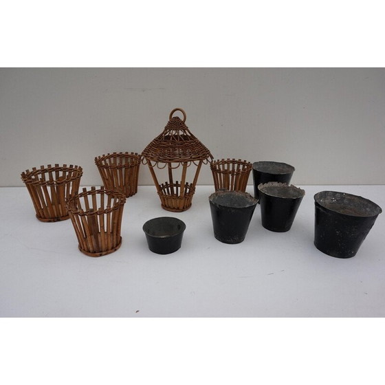 Image 1 of Jardinière vintage en bambou de Rohe Noordwolde, 1960