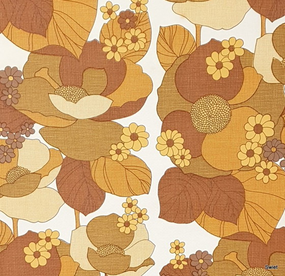 Image 1 of 4170 Papier peint floral vintage 1970