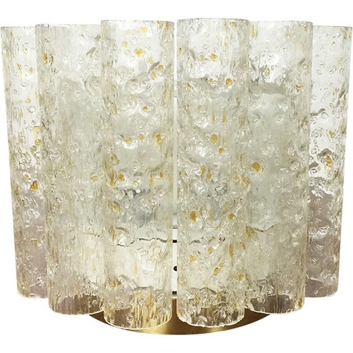 Applique vintage en verre et métal par Doria, Allemagne 1960